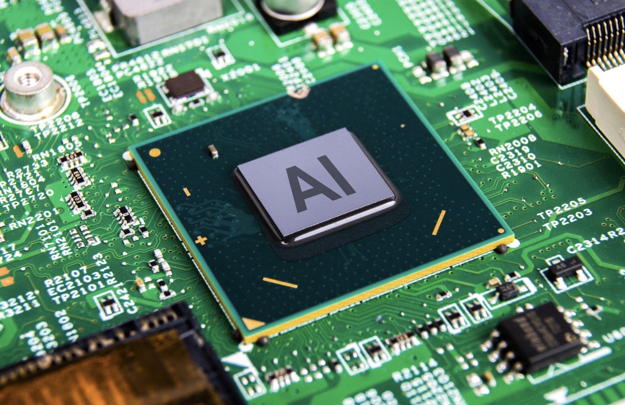 AI chip on circuit board