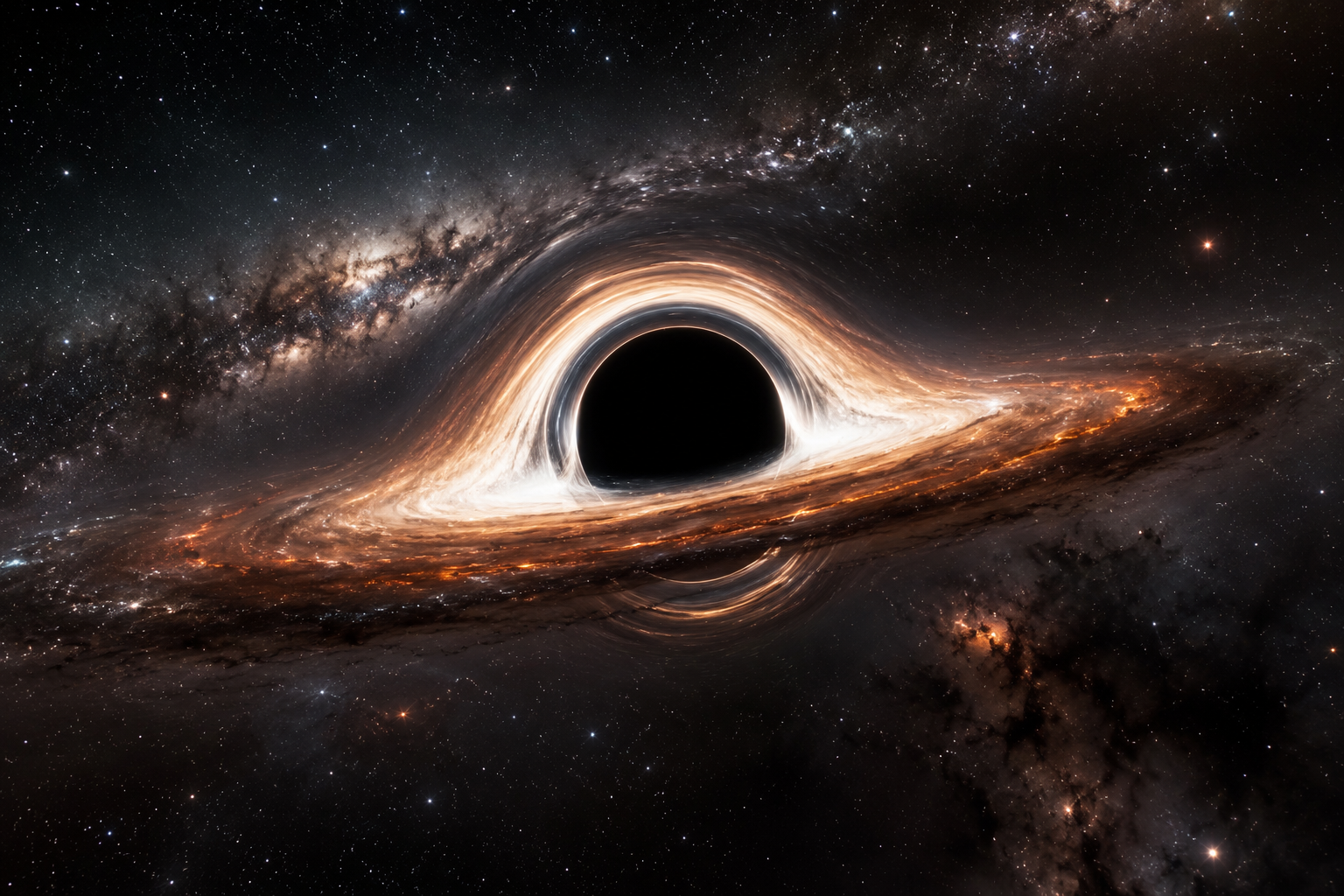 Black hole with surrounding galaxy disk